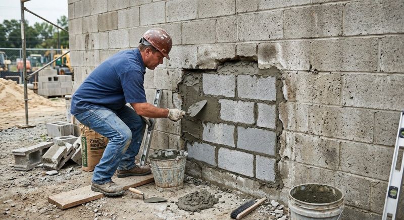 Cinder Block Wall Repair in Hawthorne, CA
