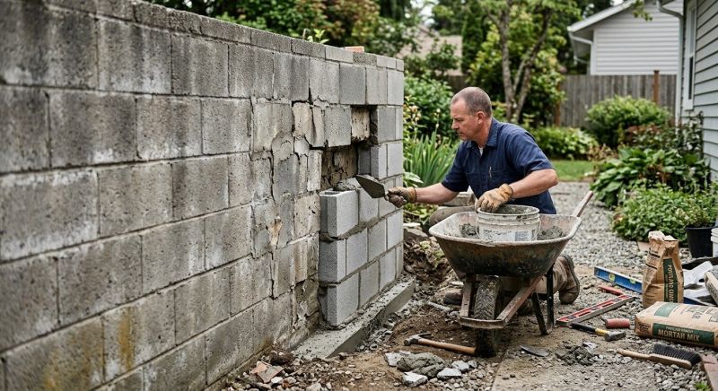 Cinder Block Wall Repair in Montebello, CA