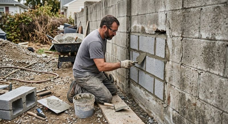 Cinder Block Wall Repair in Palos Verdes Peninsula, CA