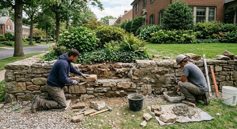 Stone Wall Repair in La Puente, CA